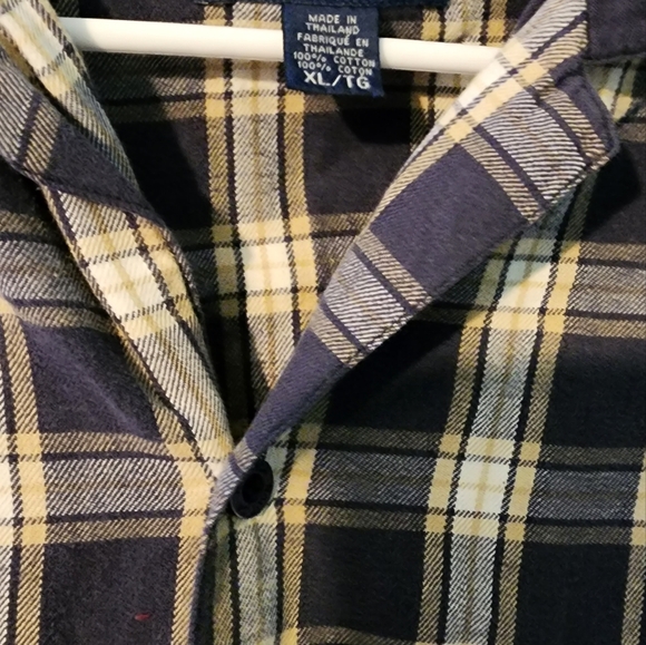 Nautica Sleepwear Plaid Button-Front Shirt - Size: XL - Picture 4 of 5